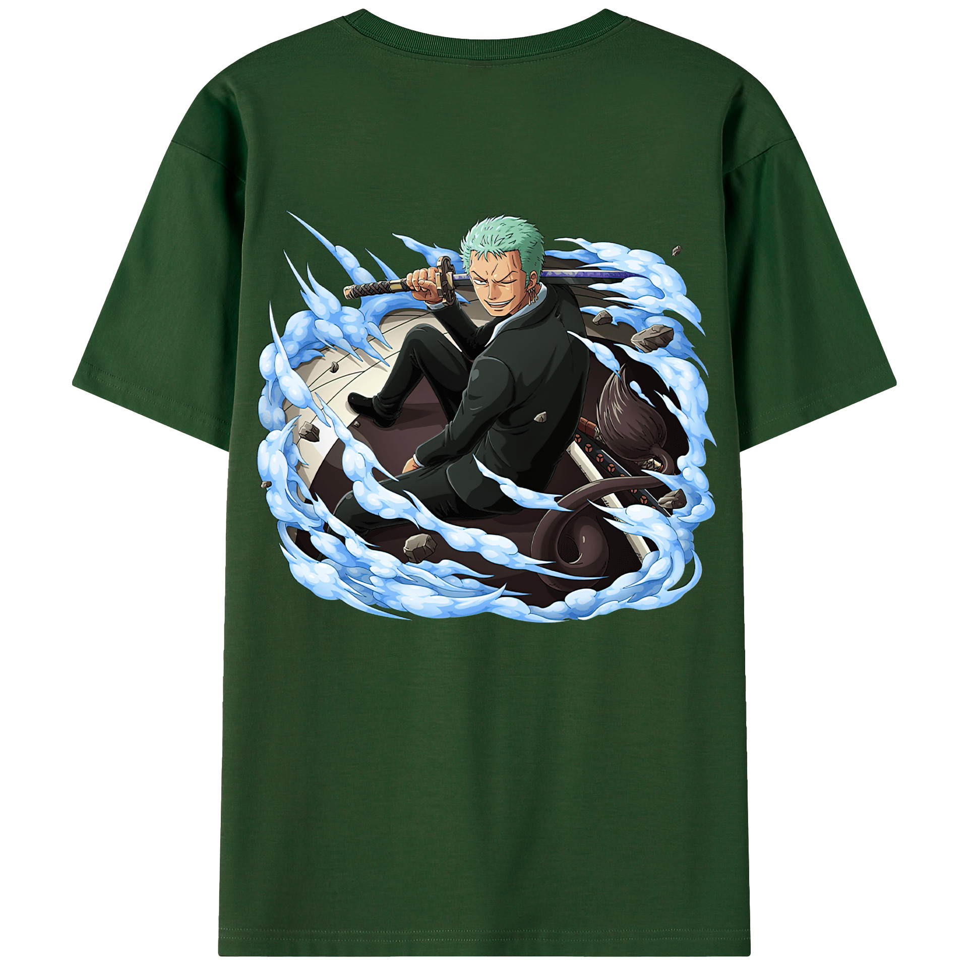 ワンピース ロロノア・ゾロ ONE PIECE Roronoa Zoro 綿100％半袖Tシャツ（背面プリント）